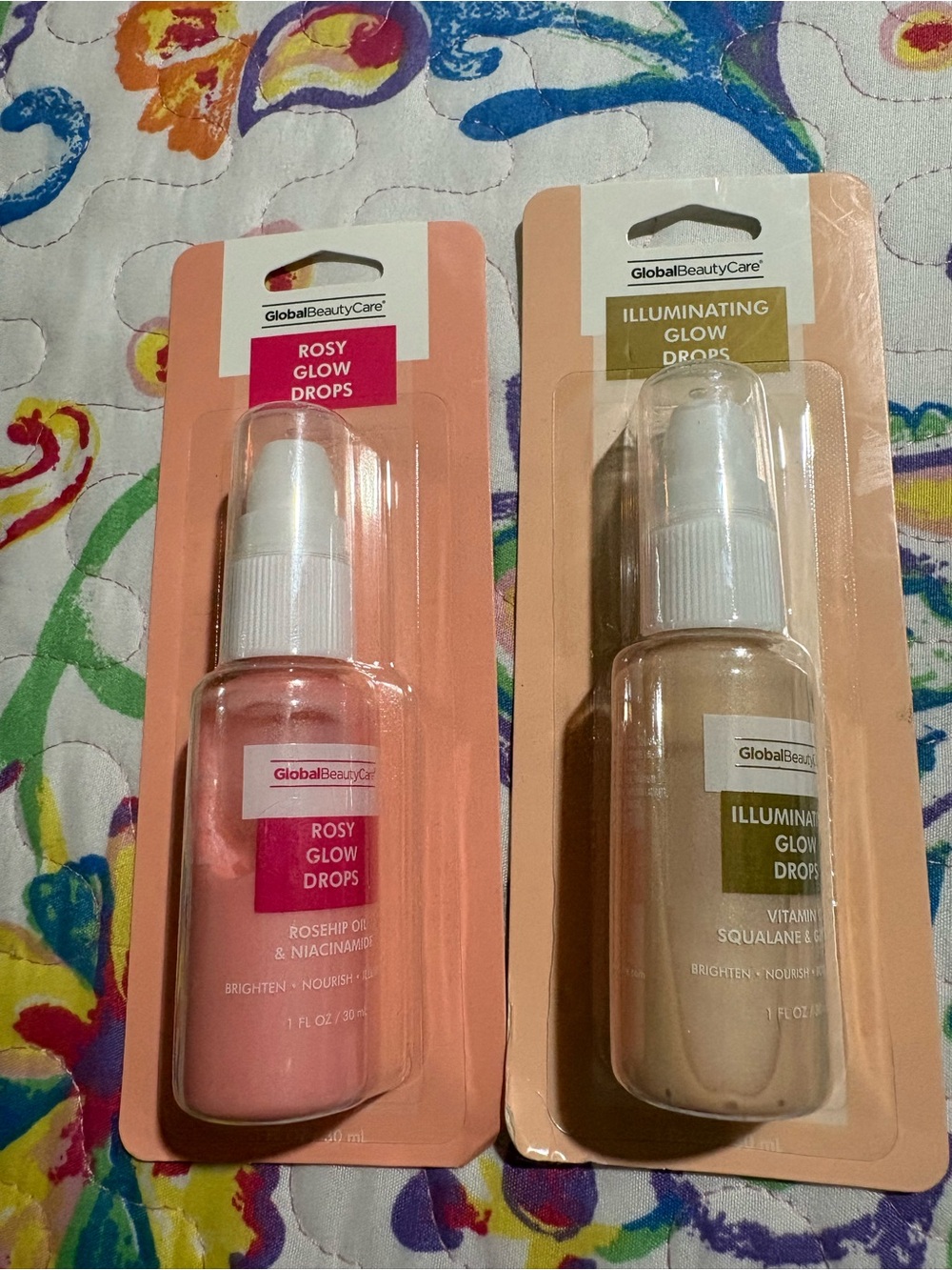 GlobalBeautyCare Rosy Glow Drops - Pink & Illuminating Glow Drops - Gold